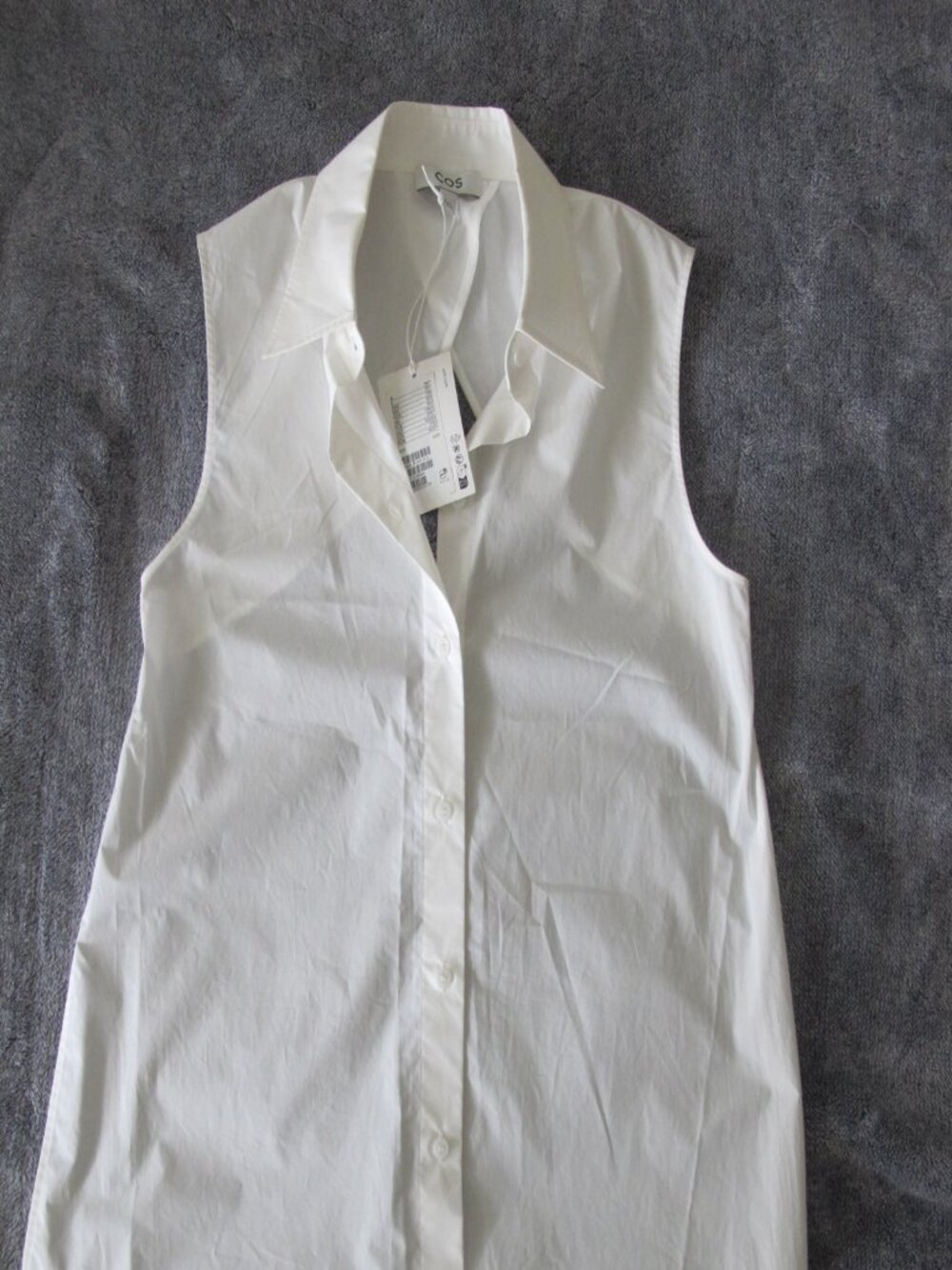COS White Sleeveless Button-Front Tunic